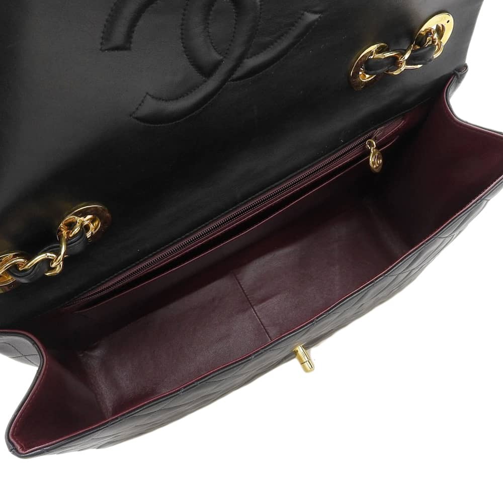 CHANEL Large Matelassé 34 Coco Mark Chain Shoulder Bag Black 2# A01094 #0040 image 3