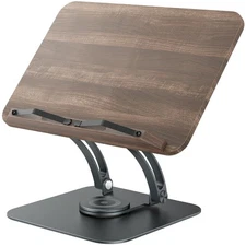 Book Stand for Reading, Adjustable Book Holder with 360° Swivel Base, Foldabl...