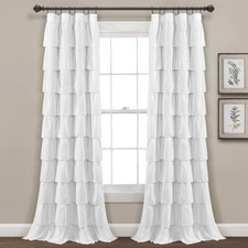 Lush Decor Ruffle Window Curtain - 50"W x 84"L Pack of 1 , White