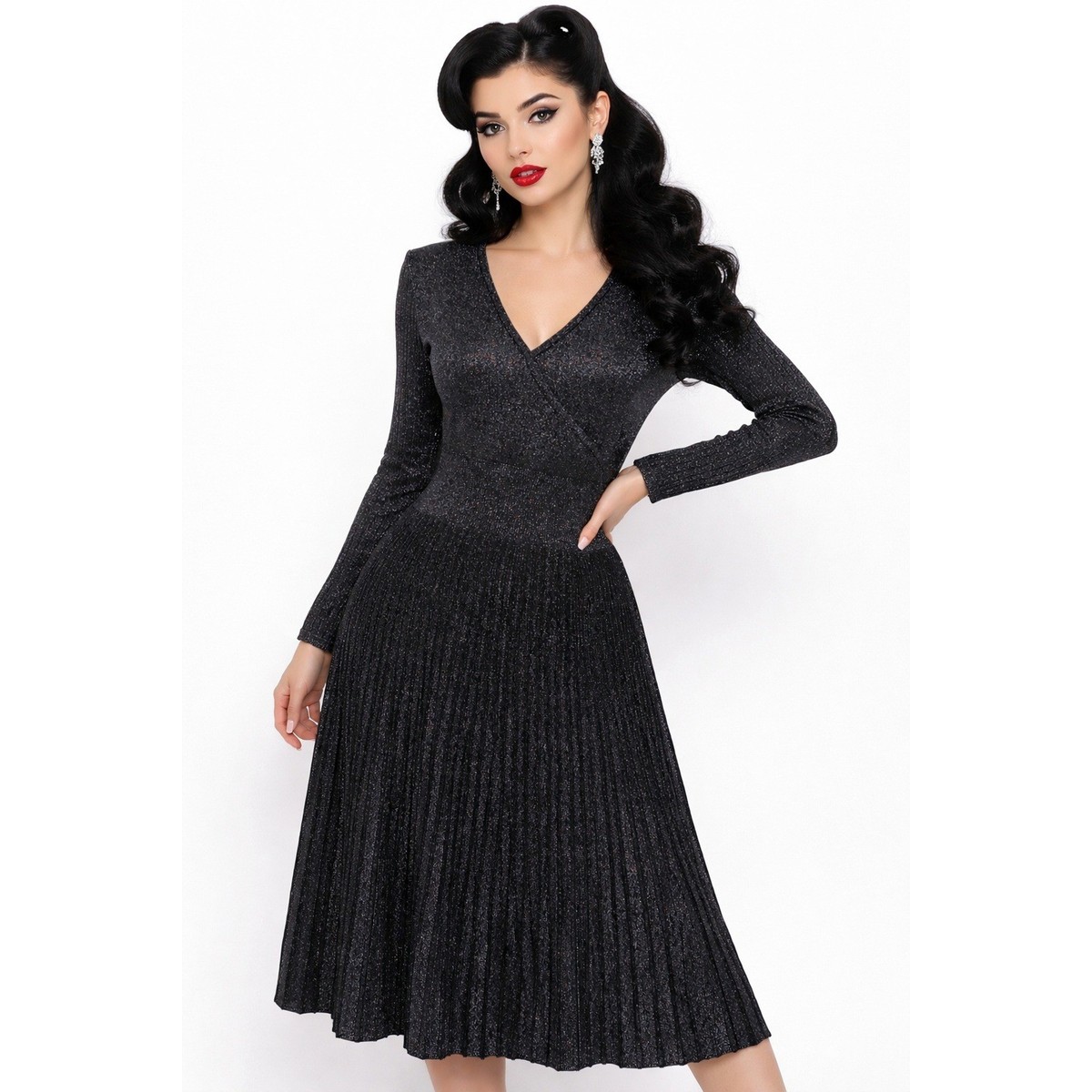 pleated metallic midi dress Mathilde metallic pleated midi dress in Pink