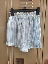 VINTAGE 80s YOUTH GIRL S HEARTSTRINGS Purp/WHITE STRIPED SHORTS SZ 6 MADE IN USA