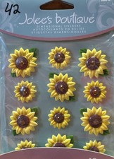 New Jolee's Boutique Cabochons Dimensional Stickers Sunflowers Rhinestones Craft