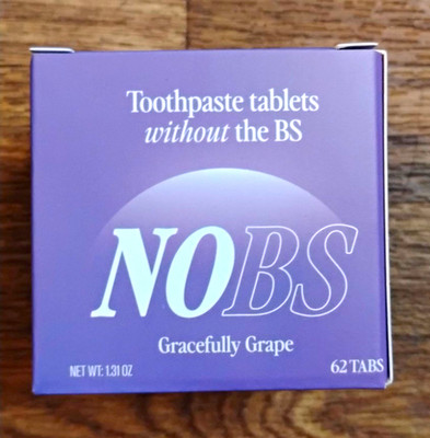 NoBS Toothpaste Tablets Gracefully Grape, 62 Tabs, 1.31 oz