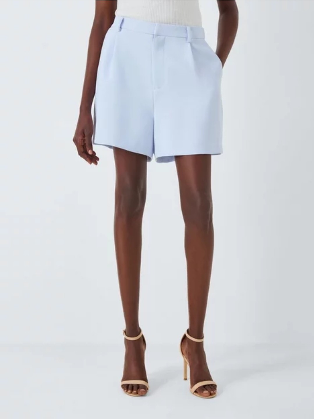 Pantalones Cortos Good American Luxe a Medida, Azul Vidrio Reino Unido Talla 18, 14/32