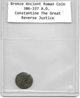 BRONZE ANCIENT ROMAN COIN Emperor CONSTANTINE GREAT 306-337 Rare REVERSE JUSTICE — photo 3
