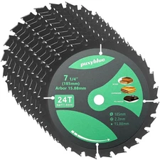 10 Pack 7-1/4 Inch 24T Circular Saw Blades Fine Finish with 5/8" Arbor green 