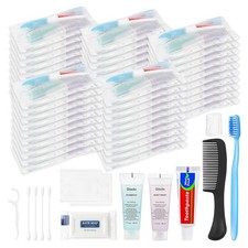 10 Sets Disposable Travel Toiletry Kit, Bulk Personal Hygiene Kit Multicolor