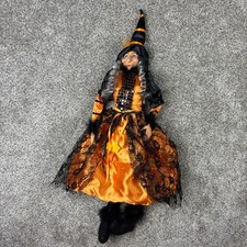 Whimsical Halloween Witch Shelf Sitter Doll O...