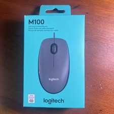 Logitech M100 Full Size Corded Mouse Brand New Unopened Box