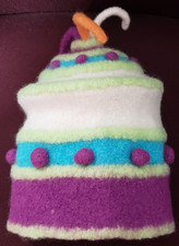 Wool Felted Girls Baby Novelty Hat Hand Knit