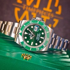 Rolex ROLEX SUBMARINER 40MM 116610LV HULK GREEN DIAL BEZEL STEEL CERAMIC OYSTER B&P