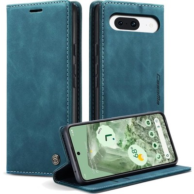 Handyhülle  Flip Case für Google Pixel 8A Kartenfach Ständer Blaugrün