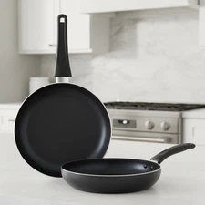 Durable Nonstick Frying Pan Set, 8" & 10" Skillets - Even Heating & Easy Clean