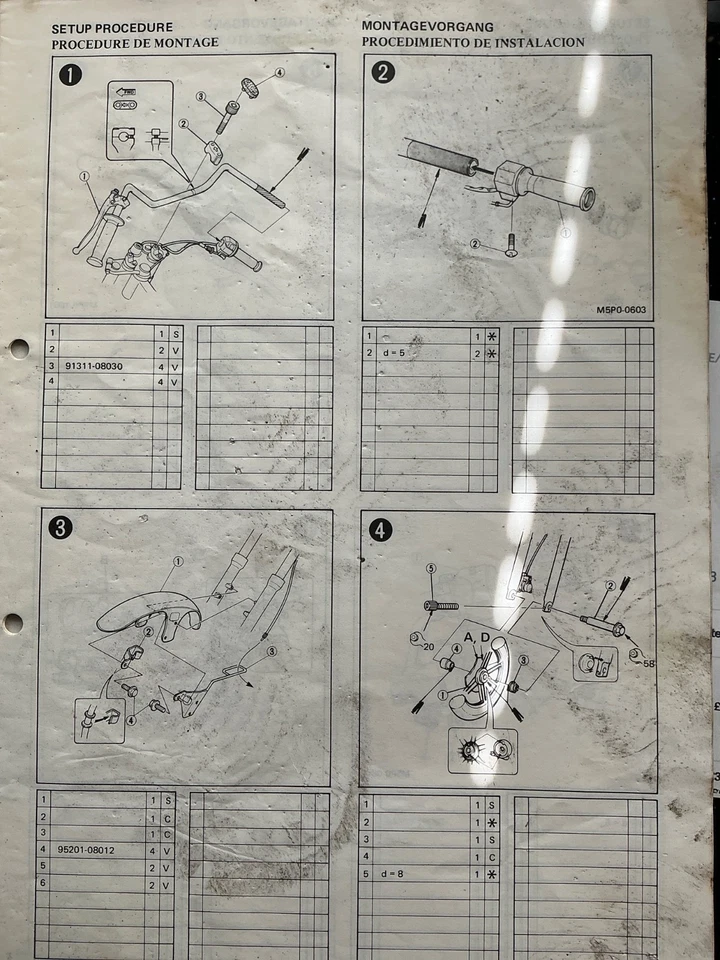 GENUINE YAMAHA WORKSHOP SET UP ASSEMBLY MANUAL XV535 XV 535 VIRAGO 2YL 1988 - Image 3 of 4