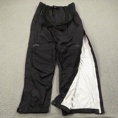 Marmot Rain Pants Men XL Black Nylon Full Side Zip On Off PreCip Eco Trek Hiking