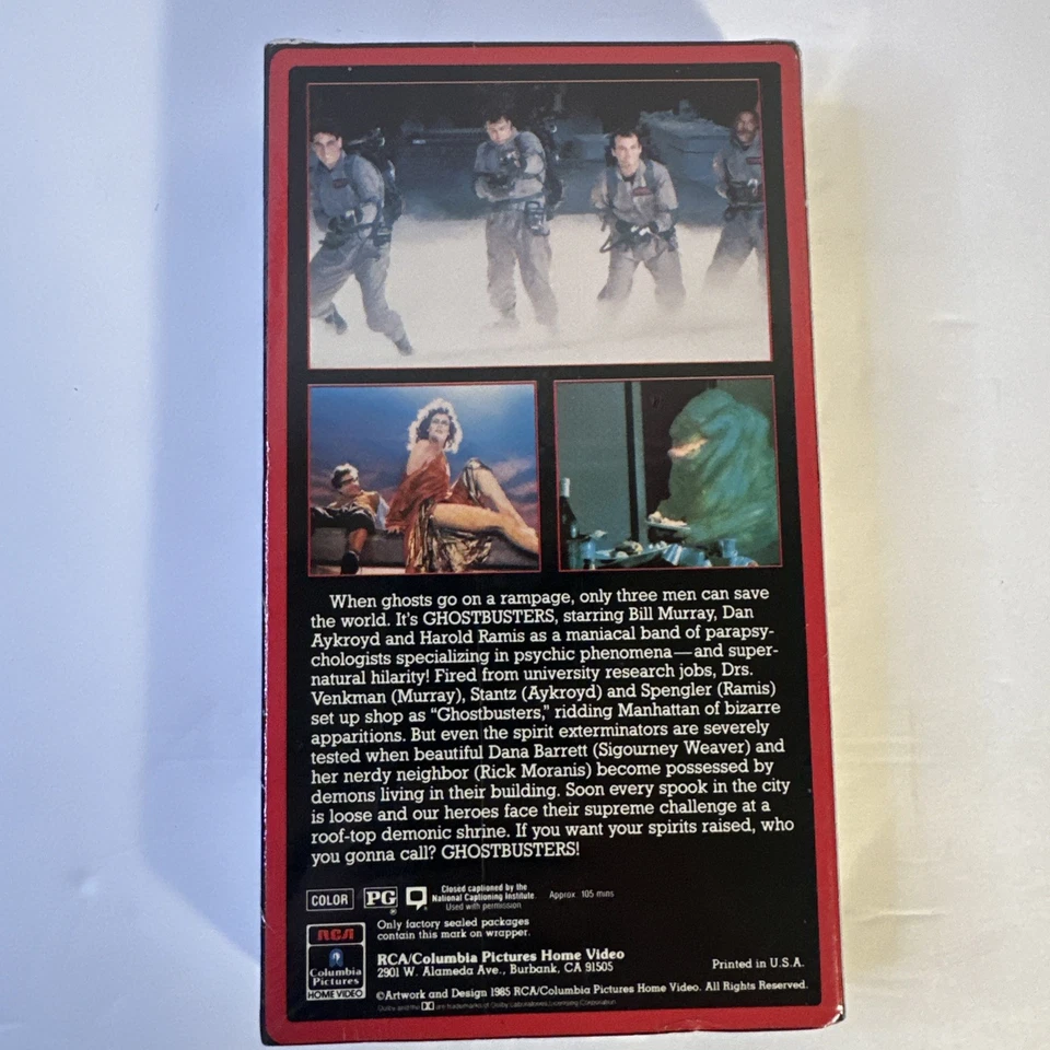 Ghostbusters VHS Factory Sealed RCA Columbia Pictures ©1985 Red Border Foto 2 de 4