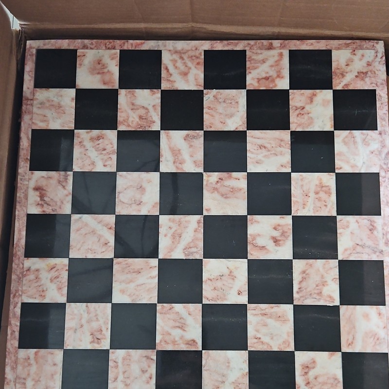 Onyx Chess Set Onyx-Style Board Black Pink White with Matching Pieces