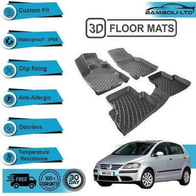 3D Molded Interior Car Floor Mat for Volkswagen Golf 5 Plus 2003-2009(Black)