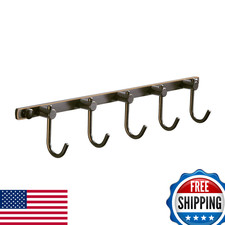 WINCASE Bronze Towel Hooks Wall Mounted, Antique Oil Rubbed Brass Bathroom Rail