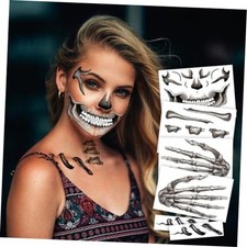 6-Pack Skull and Bone Temporary Tattoos for Men and Women, Adults   Skeleton