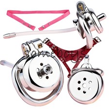 Negative Inverted Flat Chastity Cage Belt Silicone Blockage Arc Rings Lock Men