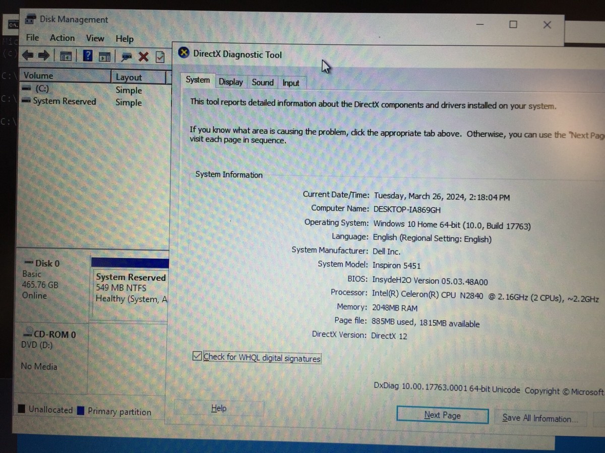 Dell inspiron 5451 15.6