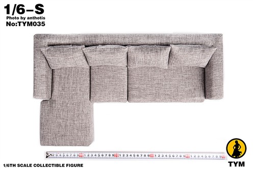 1/6 TYM035 Divano in tessuto stile europeo Divano Mobili Modello Adattamento Modellino 12"" - Foto 3 di 7