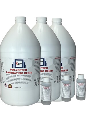 Polyester Resin 3 Gallons For Boats RV's Canoes Fiberglass Autos Canoes Pools