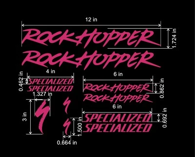 Specialized Rockhopper Classic Vintage Bike Frame Decal Set. Lots of colors!