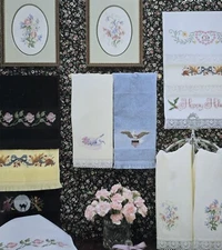 Floral Trim Borders American Eagle Roses Heart Grapevine Cross Stitch Pattern