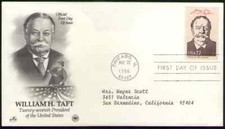 US. 2218h. 22c. William H. Taft, Ameripex '86 Issue. Artcraft FDC. 1986 