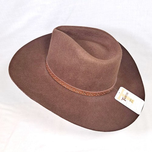 Twister Women's Western Hat Brown 100% Wool Pinch Front Rancher Cowboy Size S - Picture 3 of 12