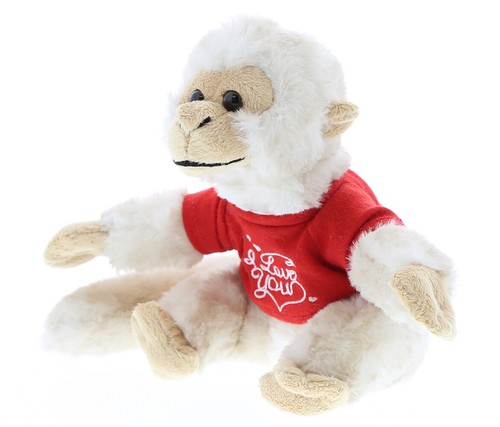 Dollibu Dollibu White Squirrel Monkey Red I Love You Shirt Valentines Plush Supe - Bild 5 von 5