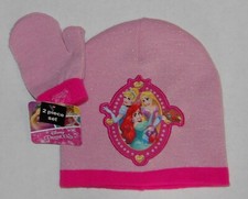 NEW NWT Disney Princess Toddler Shimmer Winter Beanie  Mitten Set SZ2T-4T