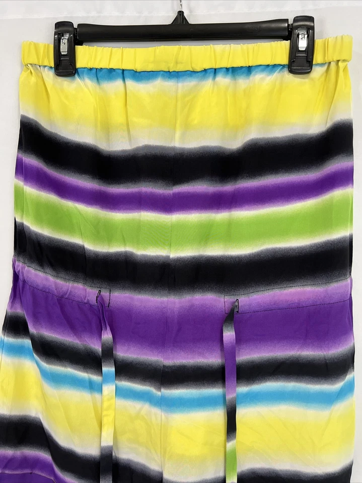 AKA New York Mameluco de seda a rayas para mujer talla mediana sin tirantes cintura con cordón Foto 2 de 4