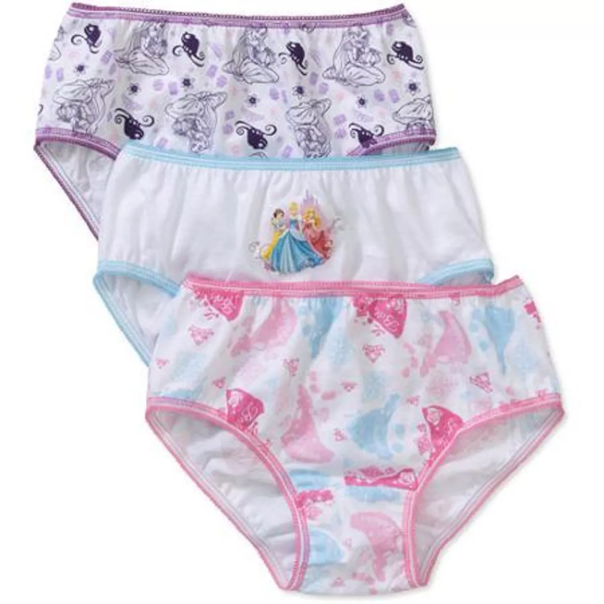 Disney Princess Girls Panties 3 Pack Sizes 4 0r 6 NIP