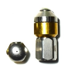 KIT 2 UGELLI STURATUBI ROTANTE E FISSO 4FORI, SONDA SPURGATUBI IDROPULITRICE