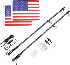 2Pc 4Ft Spiral LED Whip Lights for UTV, LED Whips for SXS ATV Boat Offroad, RF R