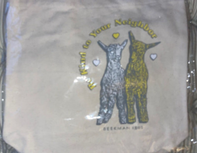 Beekman 1802 Be Kind To Your Neighbor Graphic Canvas Tote Bag Cream