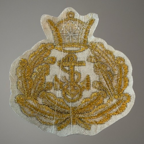 ROYAL MARINE Patch Metallic Gold/Black w Crown & Anchor 3” Embroidered NEW - Picture 5 of 5