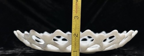 Westmoreland Milk Glass Doric Open Lace Fruit Bowl Round Vintage 11.75” Diameter - Picture 8 of 10