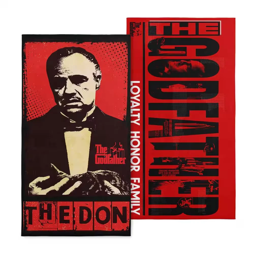 Godfather the Don Distressed Godf 2PK Cotton/Polyester Blend Graphic Beach Towel