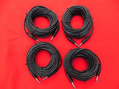 4 x 10m CABLE JACK 6,3mm MONO AUDIO PATCH CABLE 10m cable señal músico NUEVO