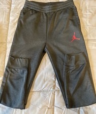 Jordan Dri Fit Jump Man Sweatpants Boys Size L Carbon Gray Elastic Waist Cuff
