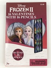Disney Frozen II 16 Valentines With 16 Pencils Party Favors