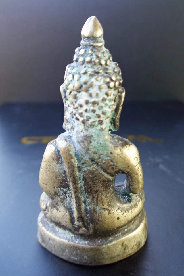 ANTIGUO AMULETO TAILANDÉS BUDA SUKHOTHAI BRONCE Foto 4 de 4