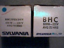 2ea BHC NIB Projector Lamp Bulb 600 watts 120 V Sylvania one also marked DYS