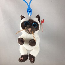 Ty Beanie Baby Bellies - MISO the Siamese Cat (Plastic Key Clip 4 Inch) NEW 2023