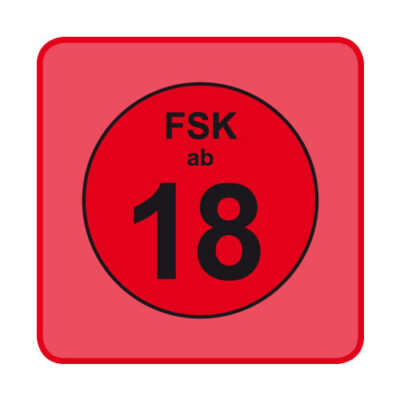 20x Aufkleber Hinweis Alterseinstufung FSK ab 18 Symbol Folie selbstklebend rot