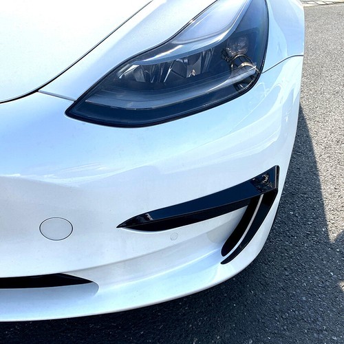 Gloss Black Front Bumper Side C Canards Covers Trims For Tesla Model 3 2017-2023 - Bild 5 von 8